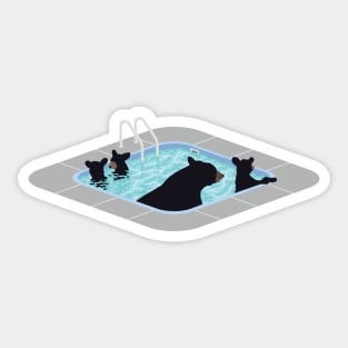 Pool Bears - Blue Sticker
